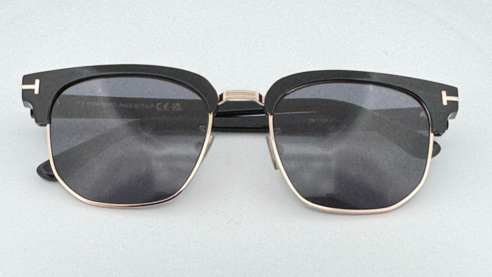 Tom Ford Sunglasses TF1165-K 01A Black Gold Horn Rim Gray Lens 54-20-145 New